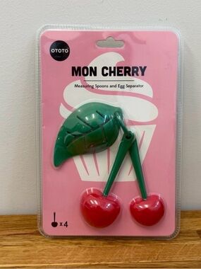 OTOTO Mon Cherry Measuring Spoons and Egg Separator Set for Dry & Liquid